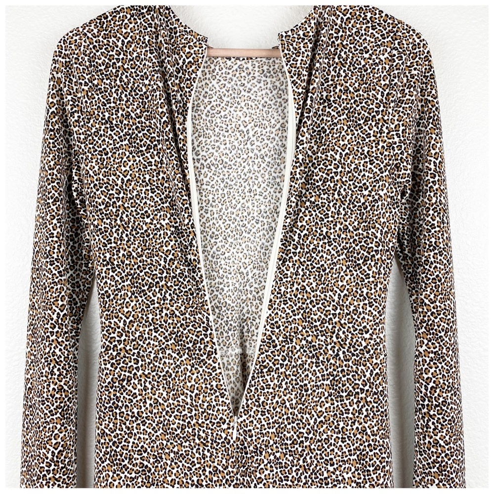 Banana Republic Fit and Flare Leopard Print Long Sleeve Midi Dress‎ Size XS - Picture 9 of 12